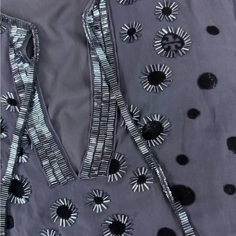 Tory‎ Burch Navy Velvet Burnout Blouse